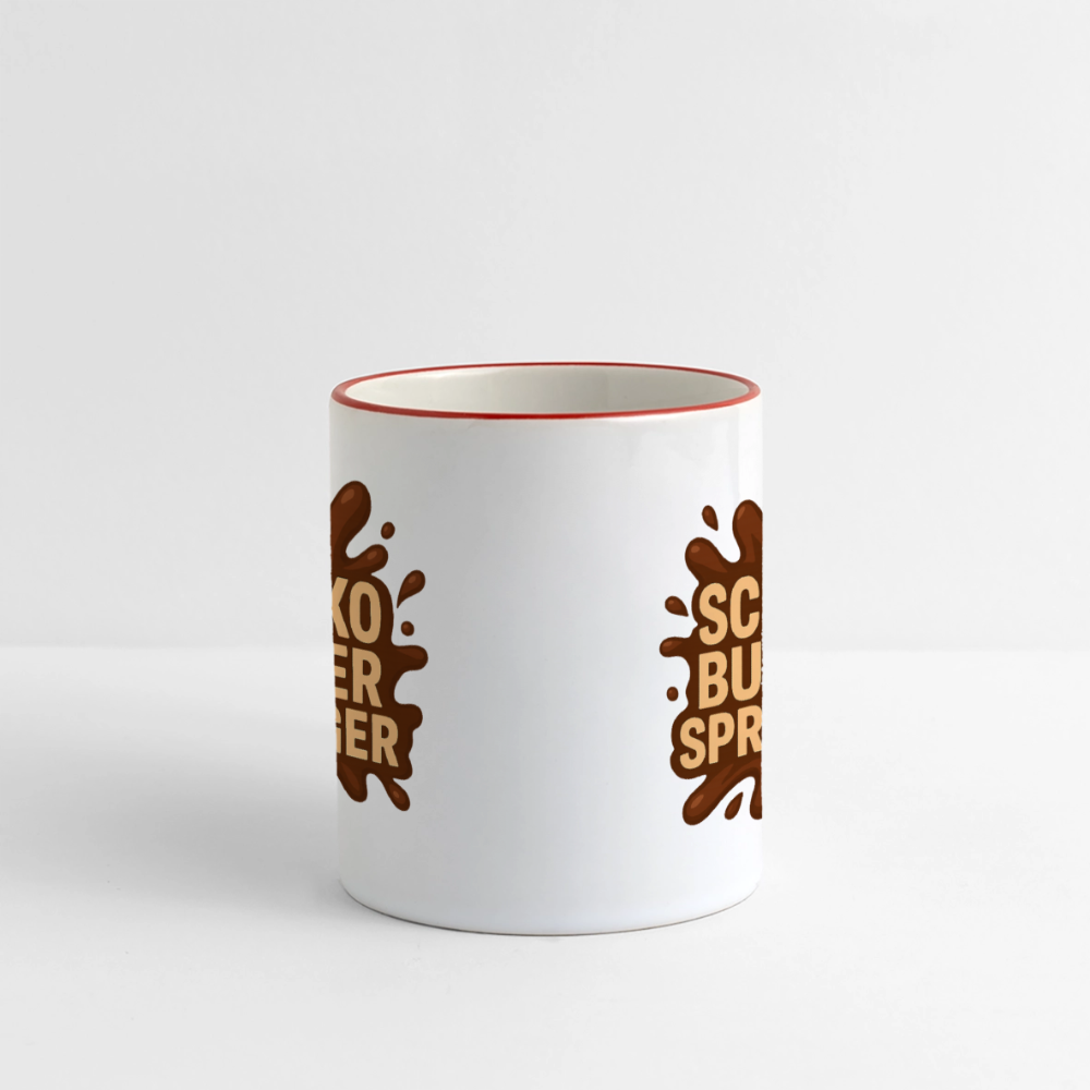 Schokobunkersprenger Tasse - Weiß/Rot