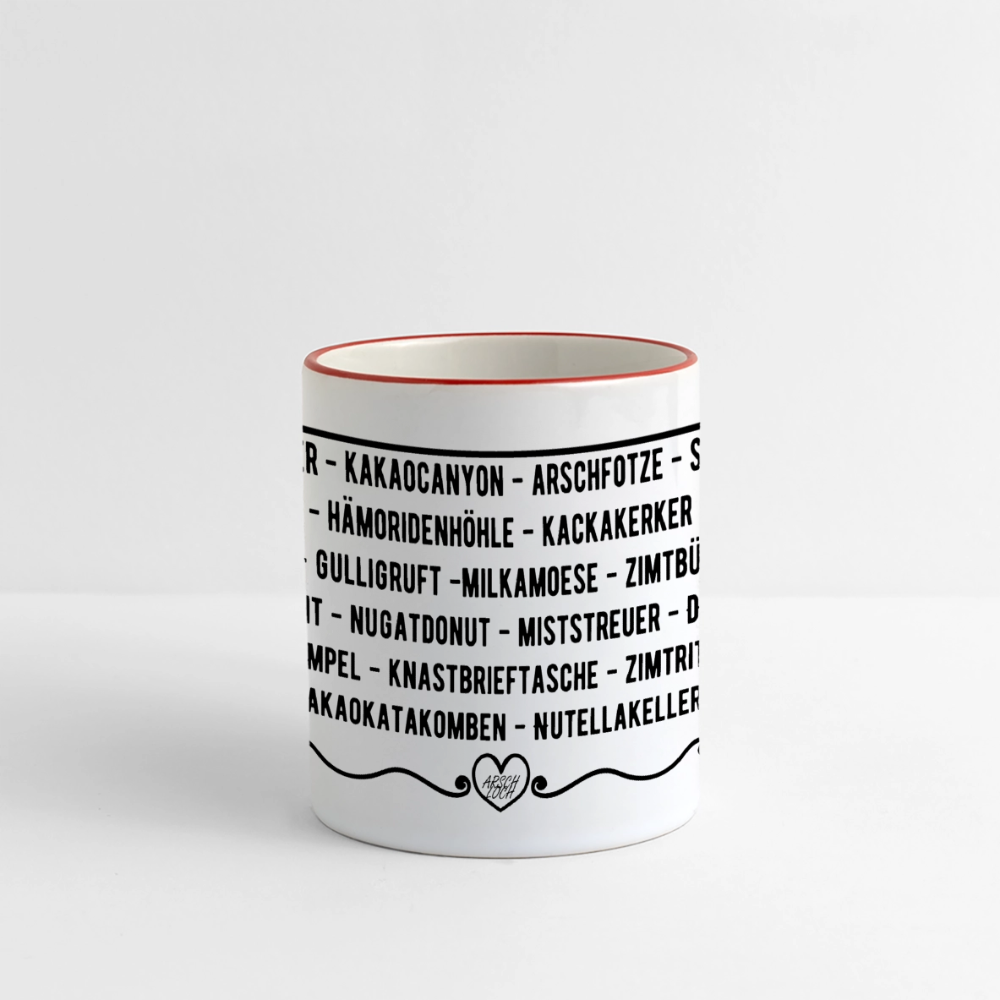 ARSCHLOCH Tasse - Weiß/Rot