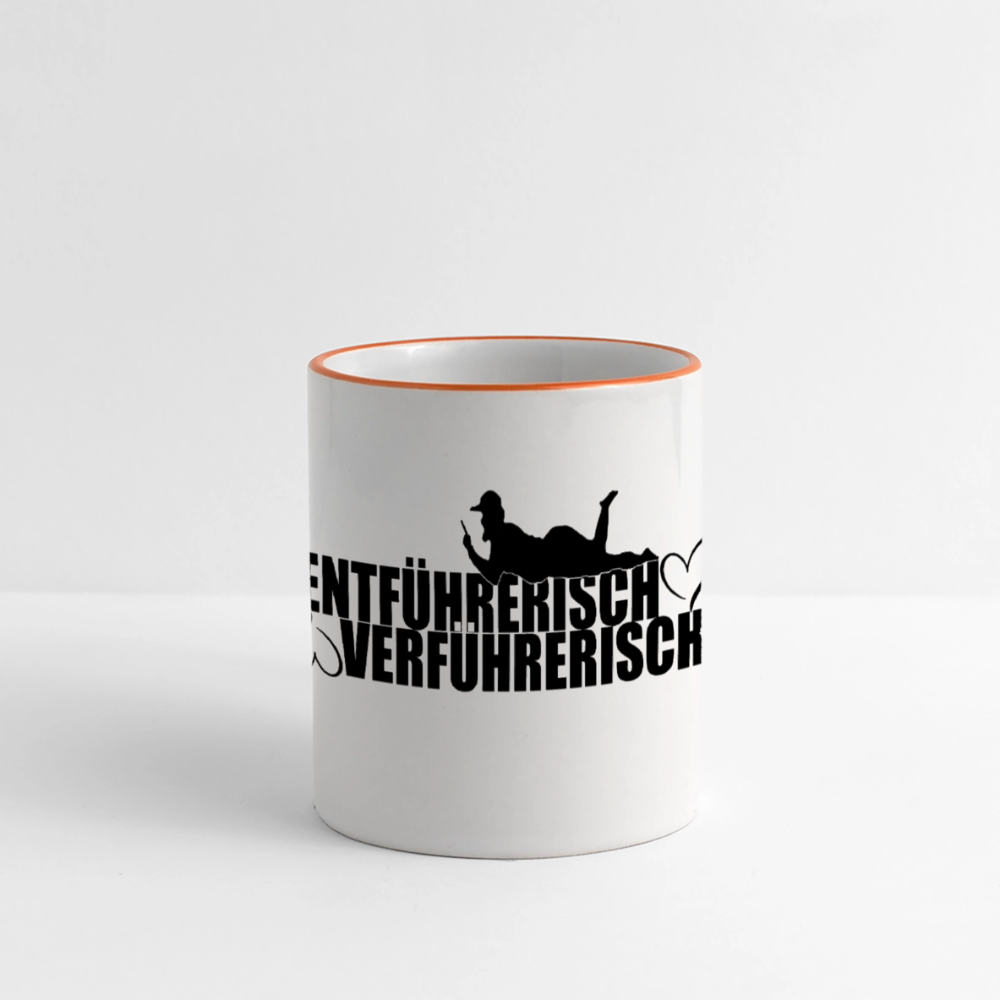 Verführungstasse - Weiß/Orange