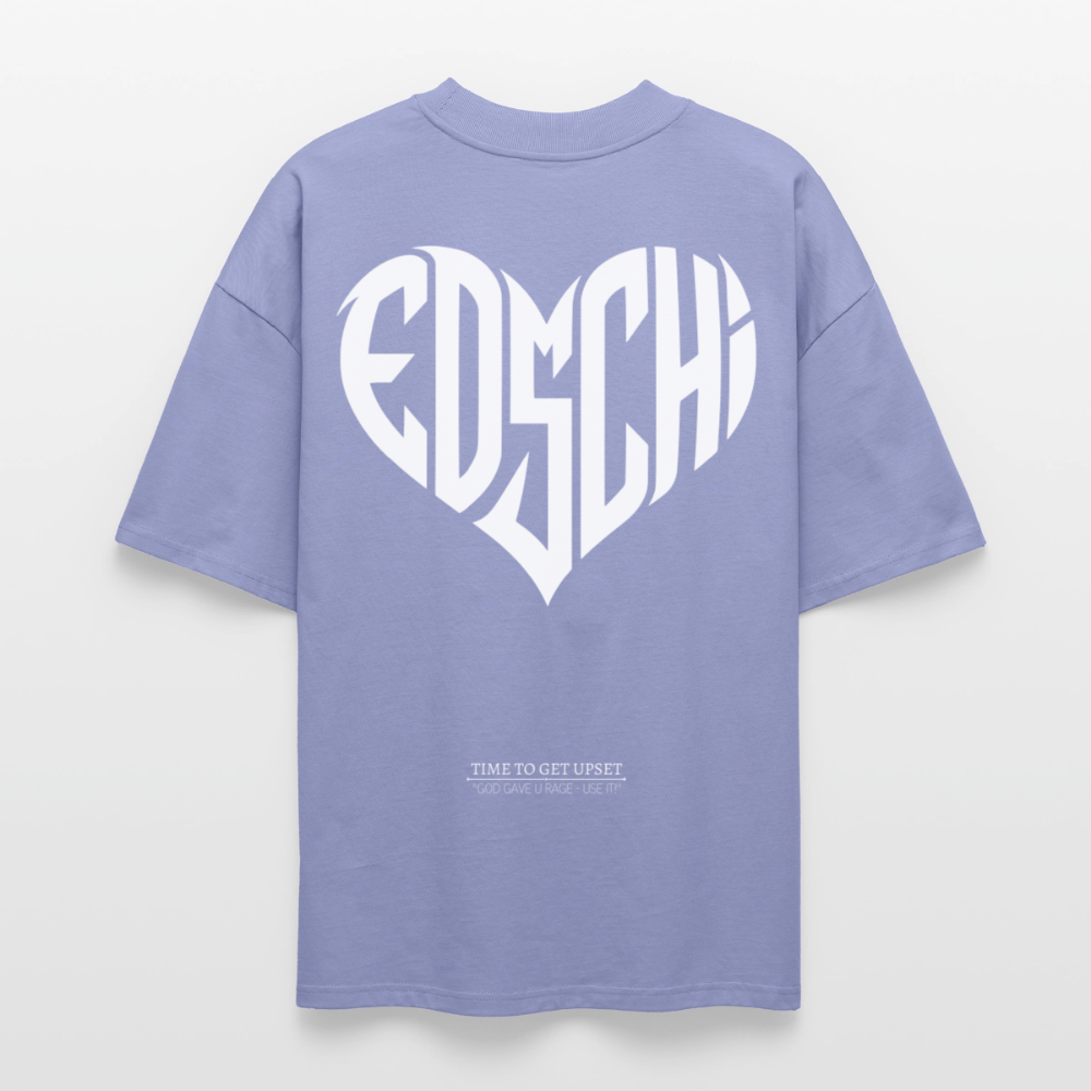 EDSCHI Oversized Unisex Bio T-Shirt Stick - Violett