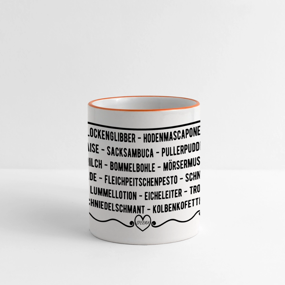 SPERMA Tasse - Weiß/Orange