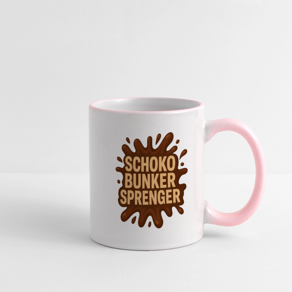 Schokobunkersprenger Tasse - Weiß/Pink