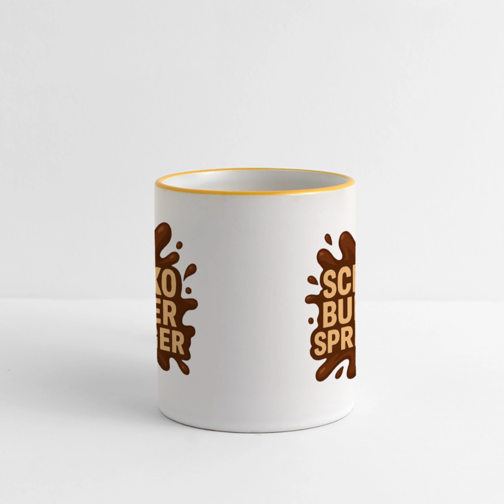 Schokobunkersprenger Tasse - Weiß/Gelb