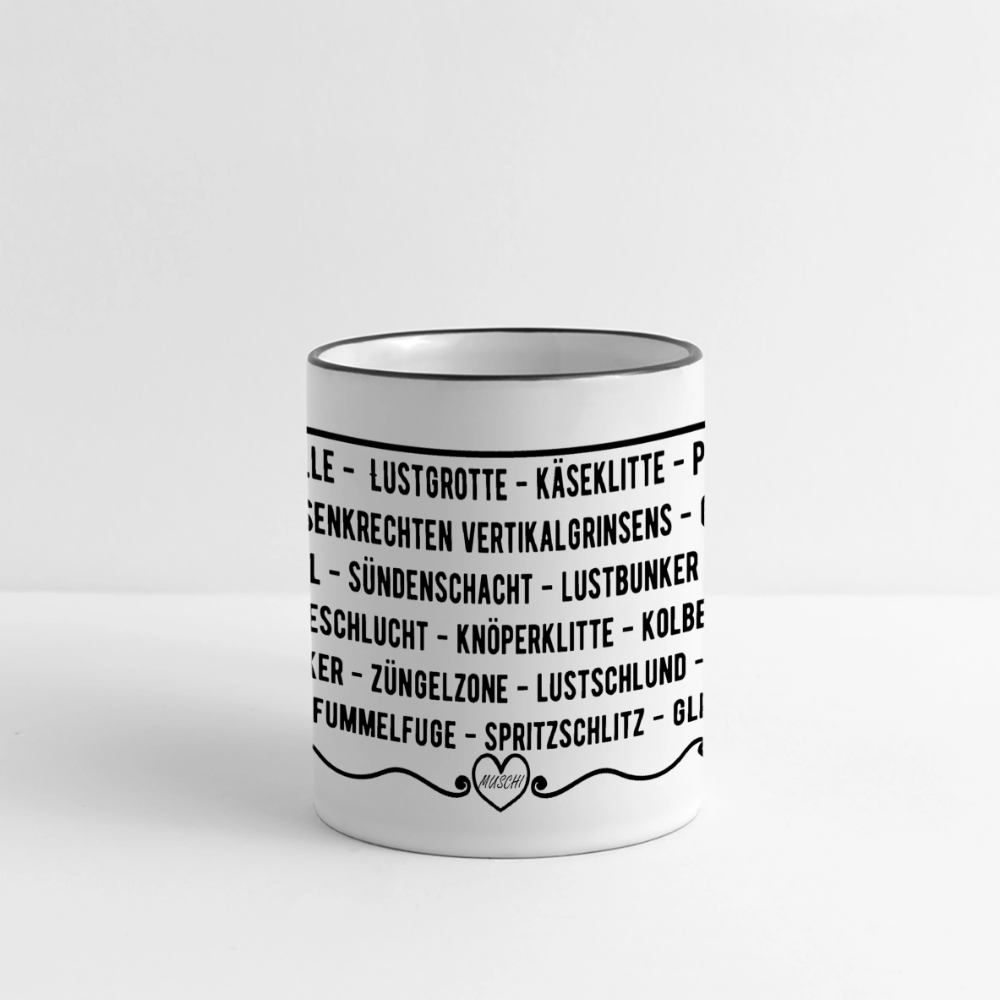 Muschi-Tasse - Weiß/Schwarz