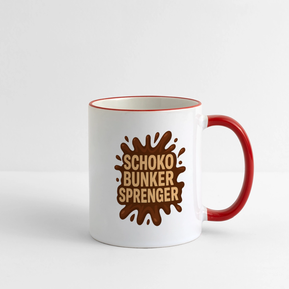 Schokobunkersprenger Tasse - Weiß/Rot