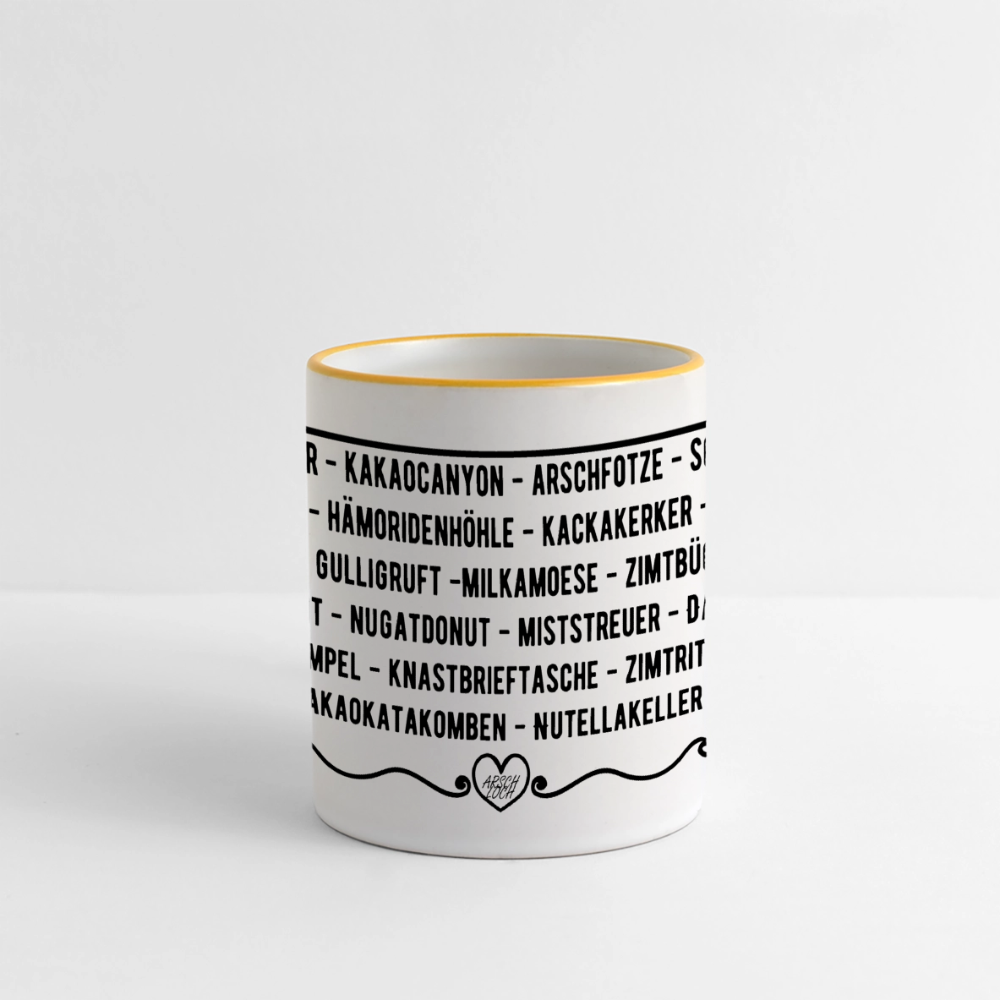 ARSCHLOCH Tasse - Weiß/Gelb