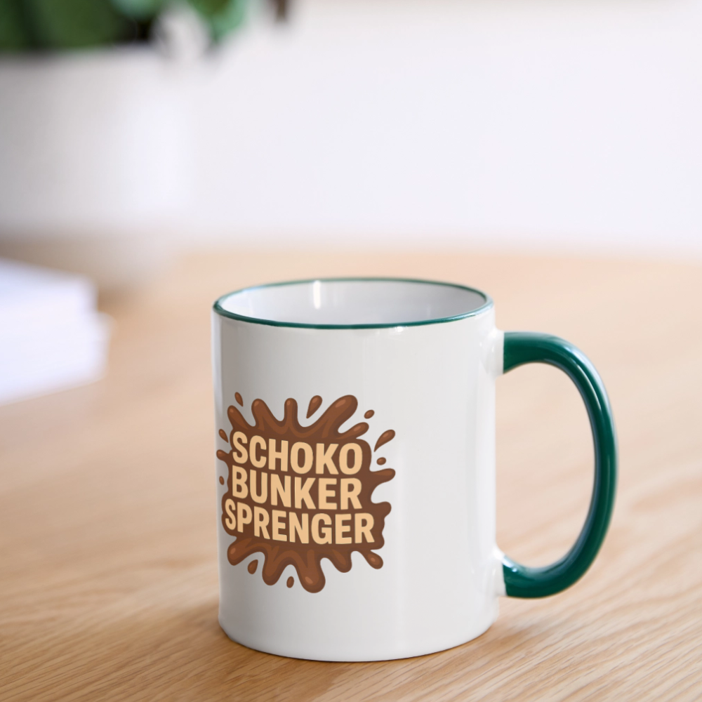 Schokobunkersprenger Tasse - Weiß/Dunkelgrün