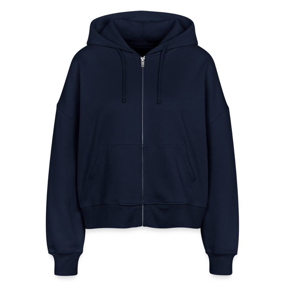 Frauen Bio Zip Hoodie - TIME TO GET UPSET - Navy