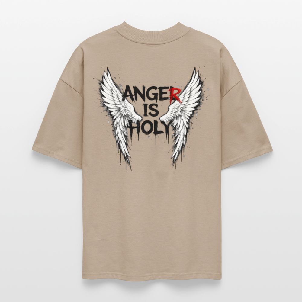 EDSCHI "ANGER IS HOLY" OVERSIZE T-SHIRT - Steingrau