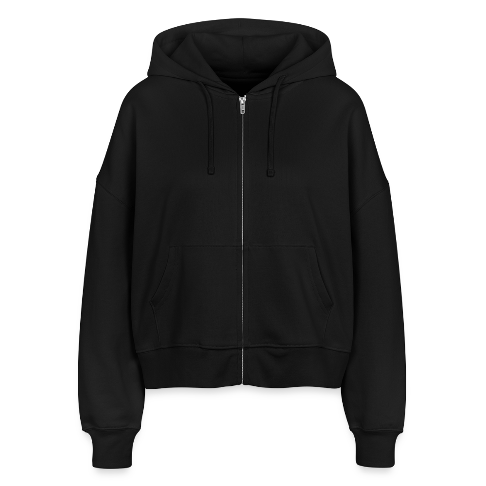 Frauen Bio Zip Hoodie - TIME TO GET UPSET - Schwarz