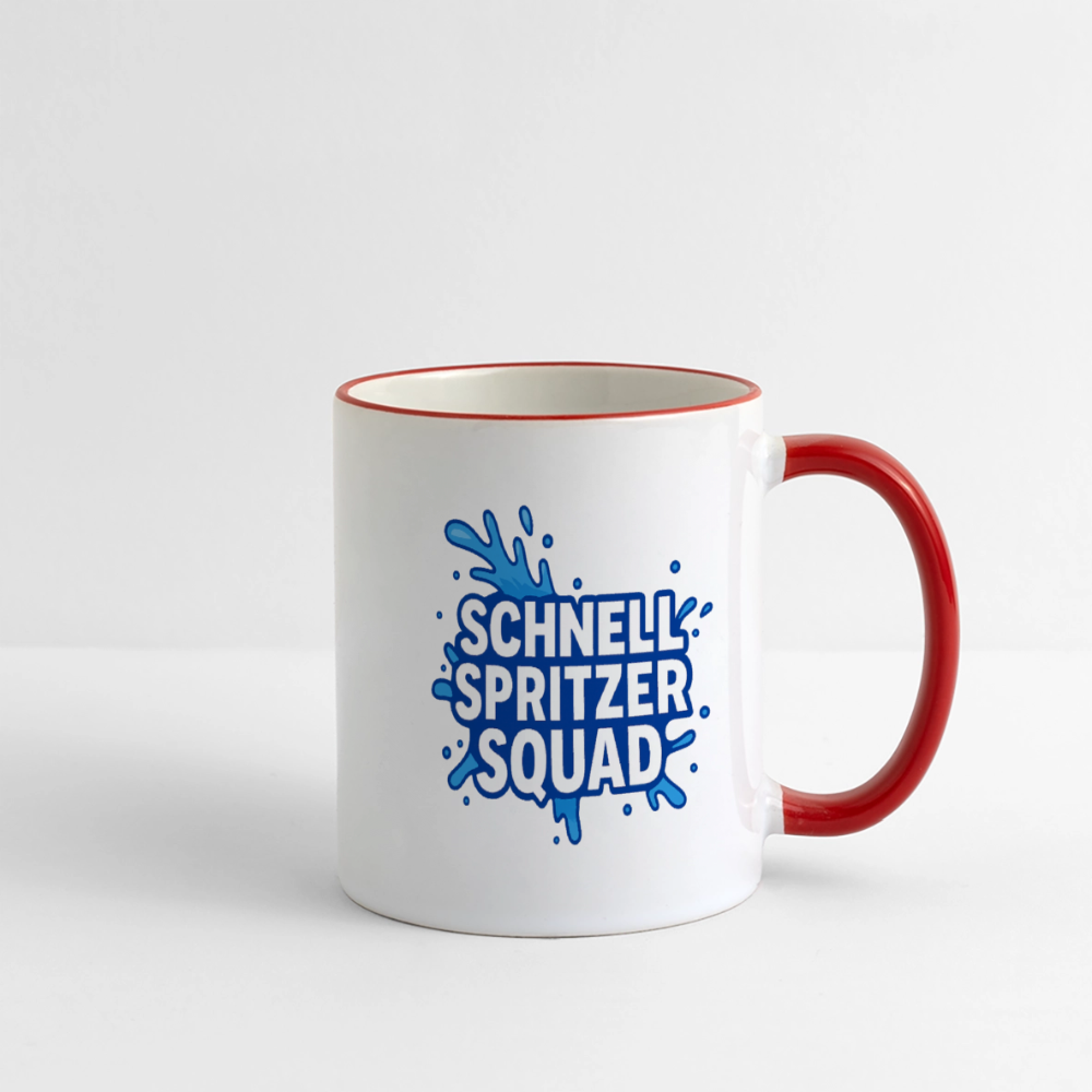 Schnell Spritzer Squad Tasse - Weiß/Rot