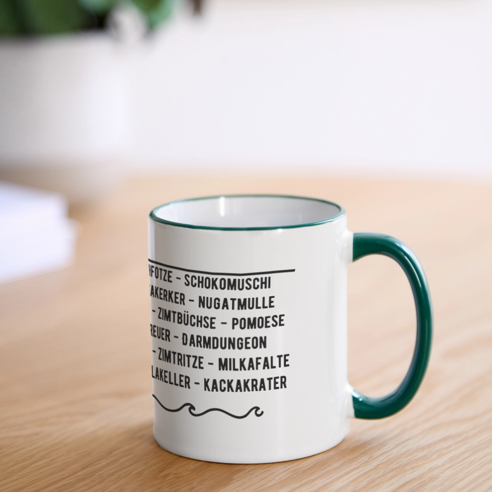 ARSCHLOCH Tasse - Weiß/Dunkelgrün