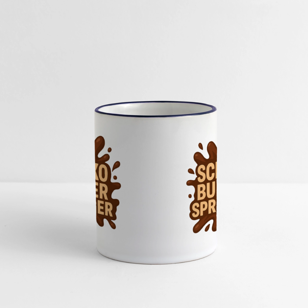 Schokobunkersprenger Tasse - Weiß/Kobaltblau