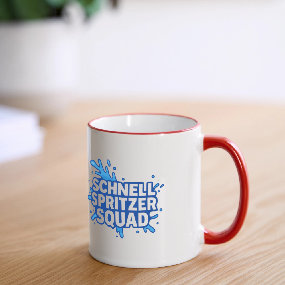 Schnell Spritzer Squad Tasse - Weiß/Rot