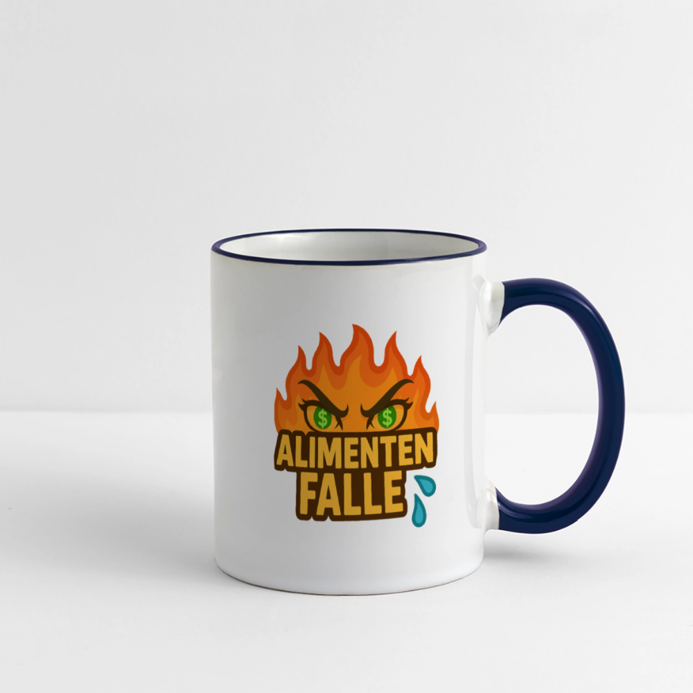Alimentenfalle Tasse - Weiß/Kobaltblau