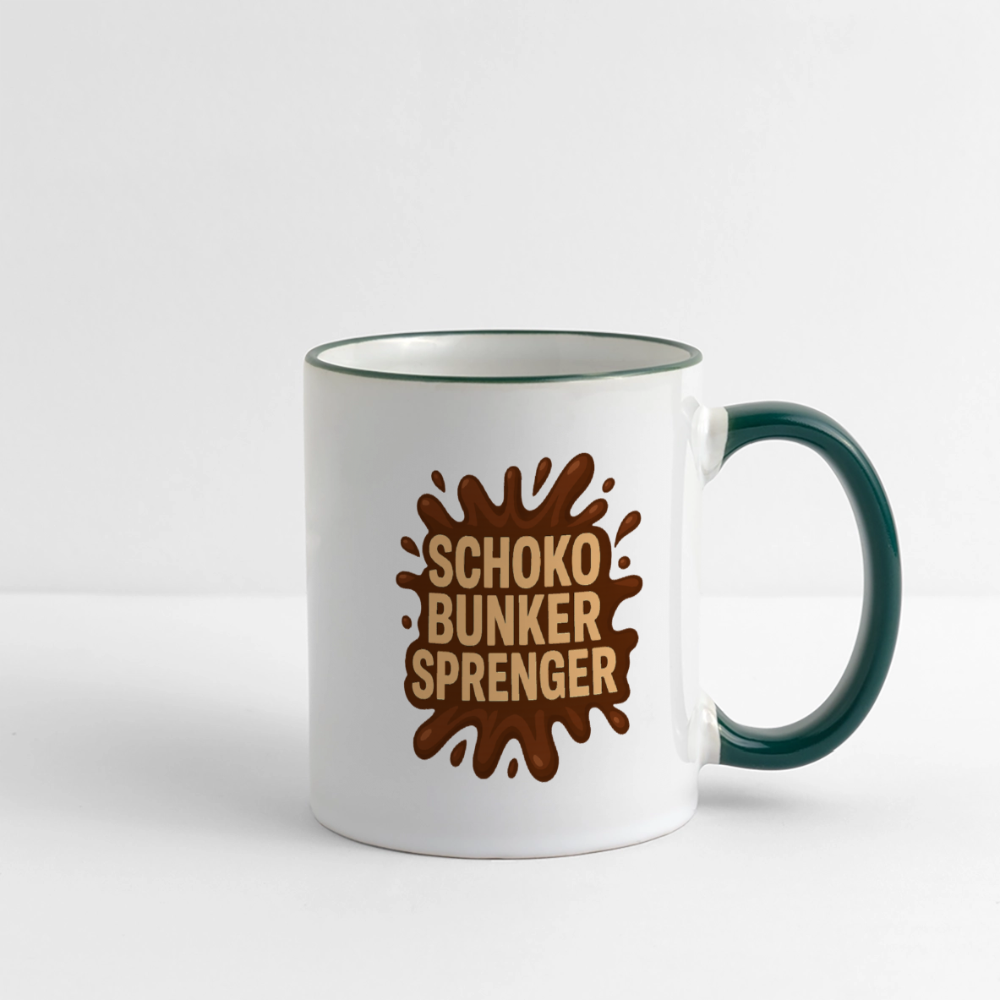 Schokobunkersprenger Tasse - Weiß/Dunkelgrün