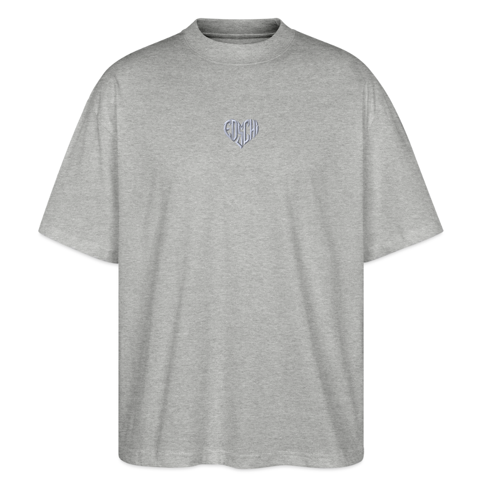 EDSCHI Oversized Unisex Bio T-Shirt Stick - Grau meliert