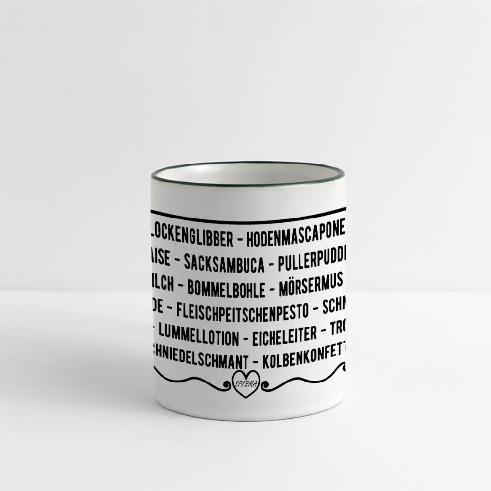 SPERMA Tasse - Weiß/Dunkelgrün