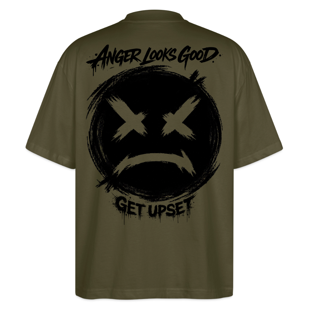 EDSCHI „ANGER LOOKS GOOD“ OVERSIZED T-SHIRT - Khaki