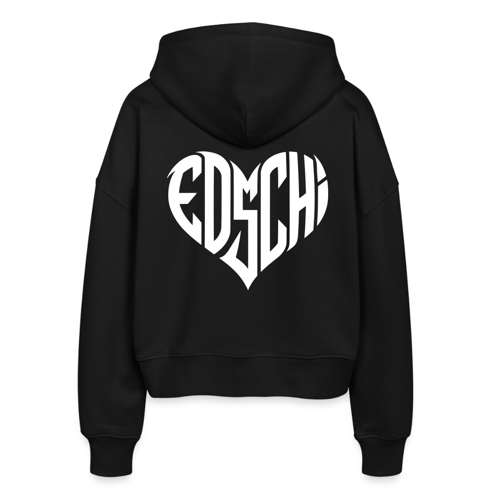 EDSCHI Frauen Bio Zip Hoodie Stick - Schwarz