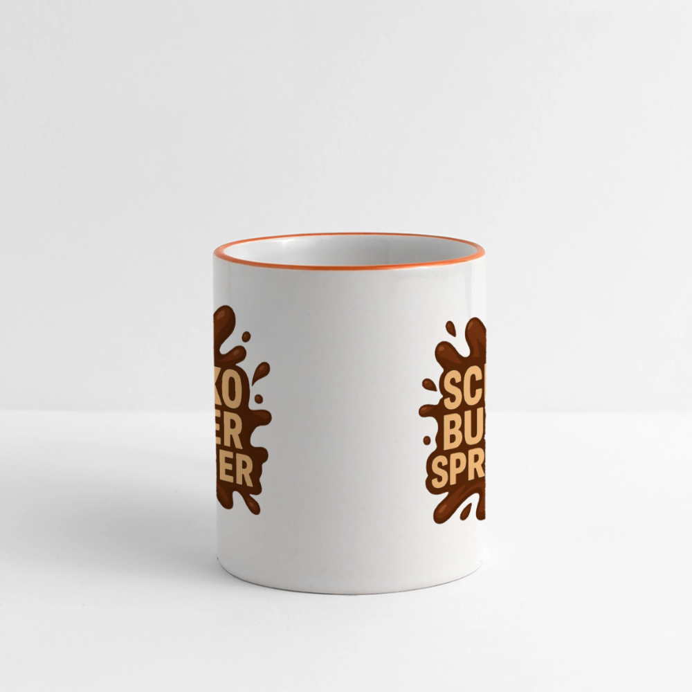Schokobunkersprenger Tasse - Weiß/Orange