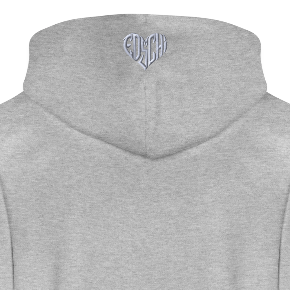 EDSCHI ZIP-HOODIE UNISEX STICK WEIß - Grau meliert