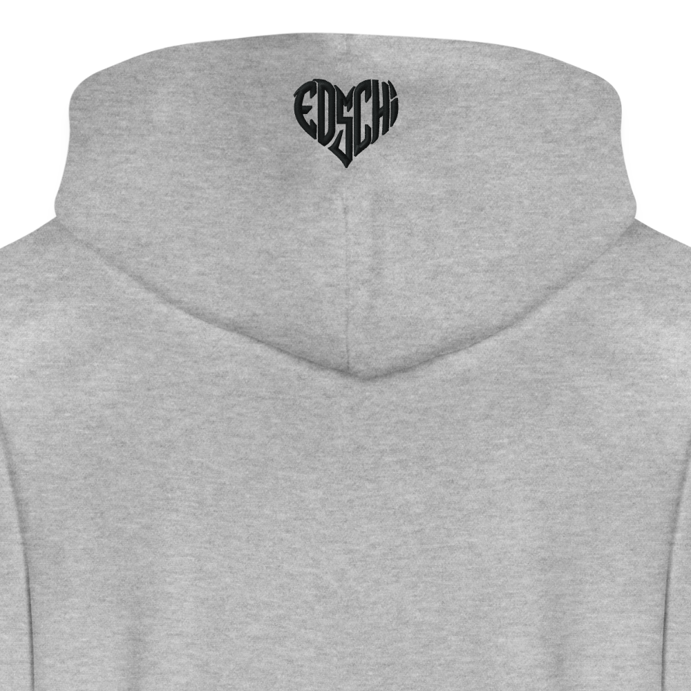 EDSCHI ZIP-HOODIE UNISEX - STICK SCHWARZ - Grau meliert
