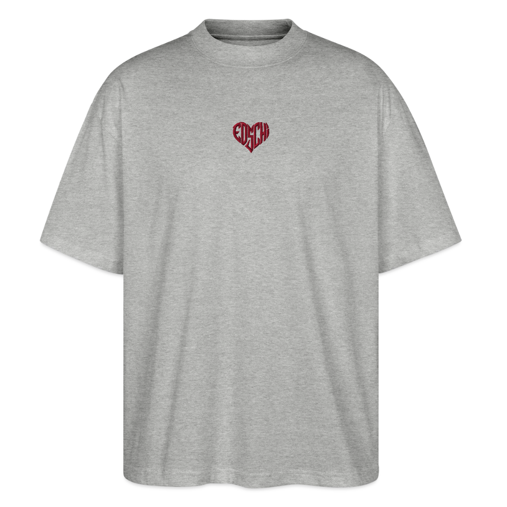 EDSCHI Oversized Unisex Bio T-Shirt Stick - Grau meliert