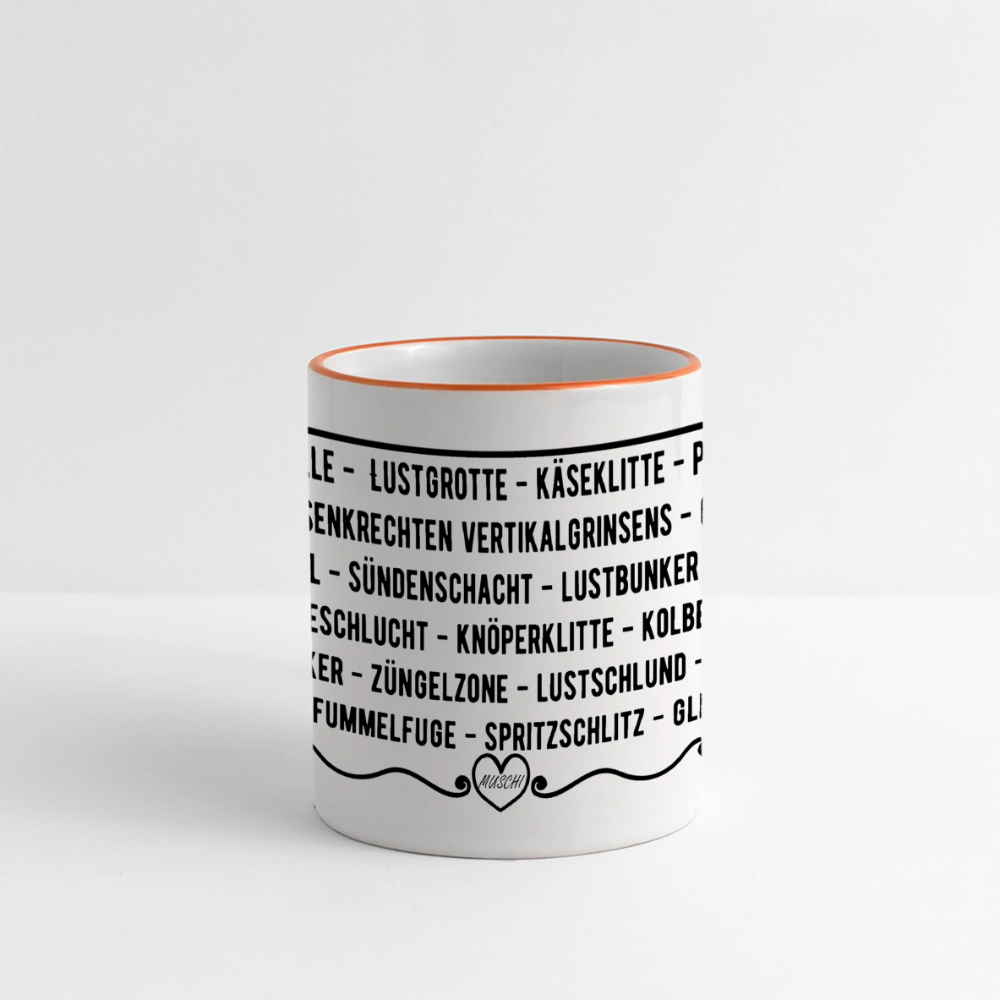 Muschi-Tasse - Weiß/Orange