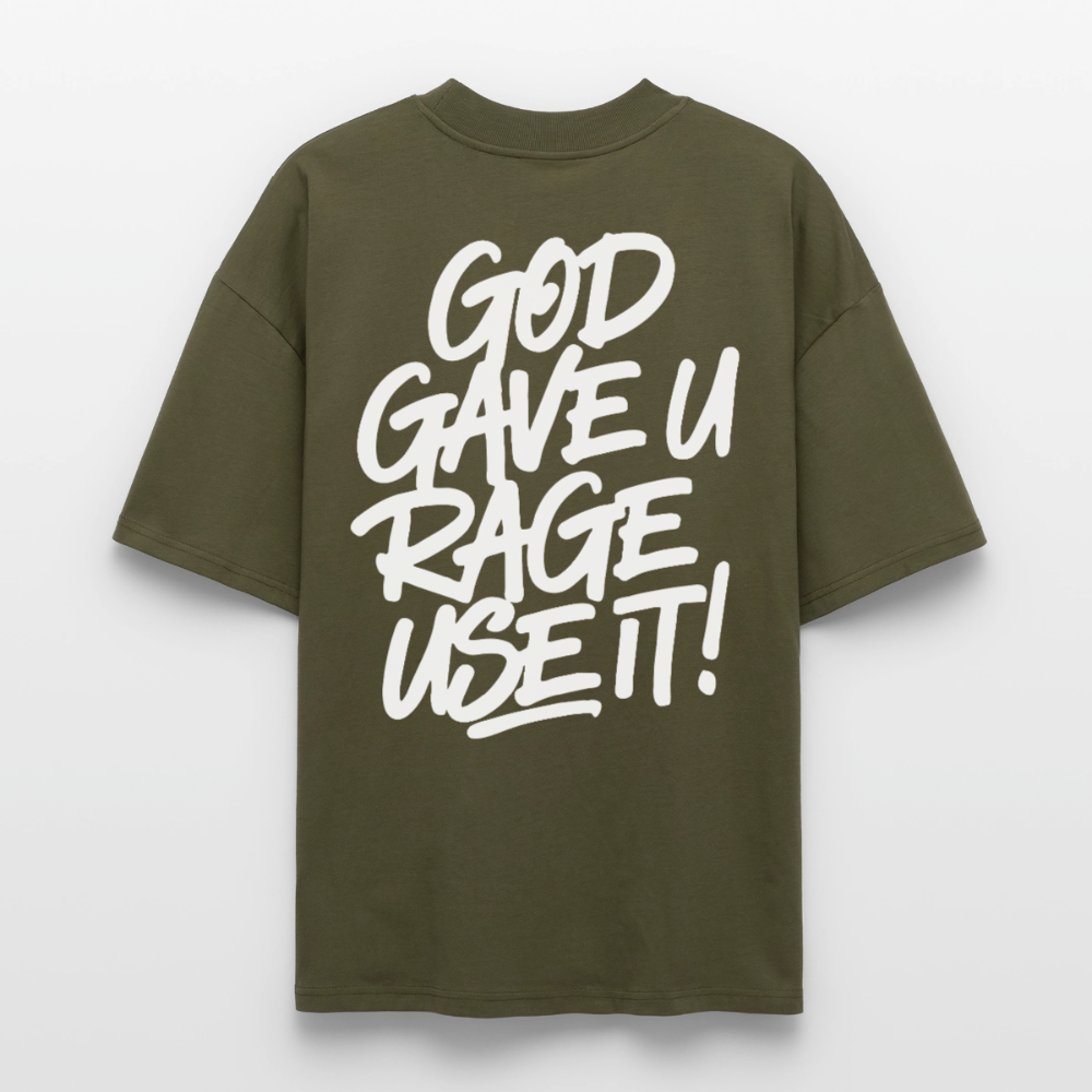 EDSCHI Oversized Unisex Bio T-Shirt  Stick - Khaki