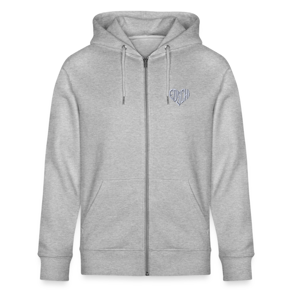 EDSCHI ZIP-HOODIE UNISEX STICK WEIß - Grau meliert