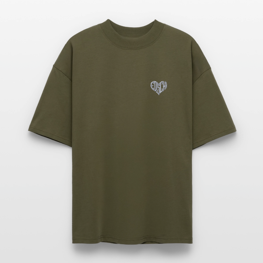 EDSCHI Oversized Unisex Bio T-Shirt  Stick - Khaki