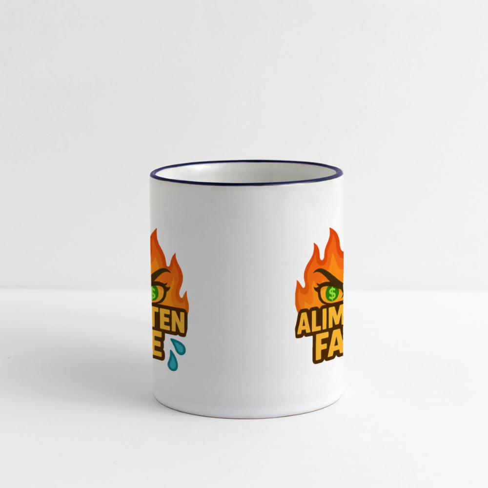 Alimentenfalle Tasse - Weiß/Kobaltblau