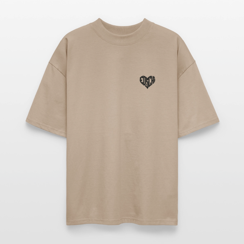 EDSCHI Oversized Unisex Bio T-Shirt Stick - Steingrau