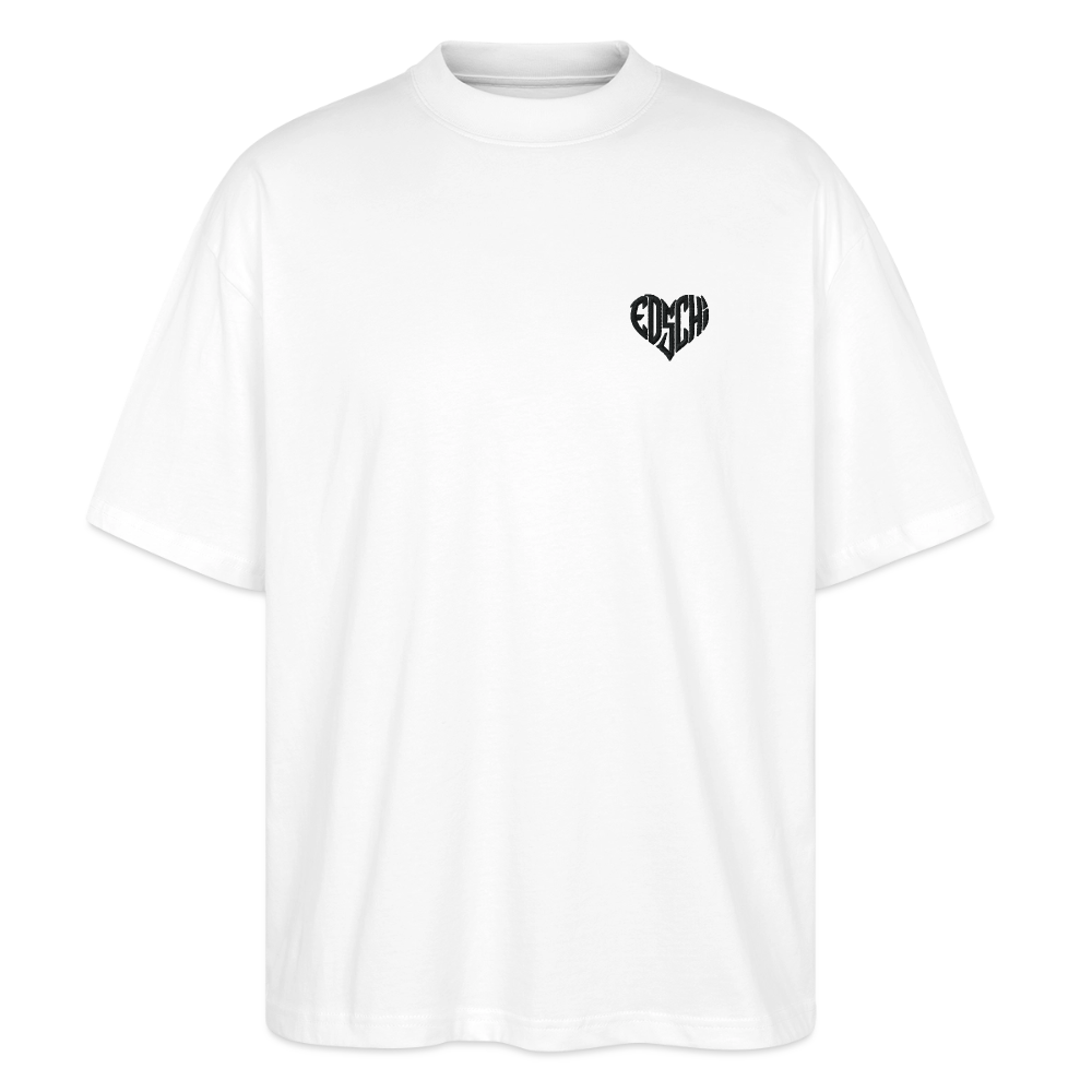 EDSCHI Oversized Unisex Bio T-Shirt Stick - Weiß
