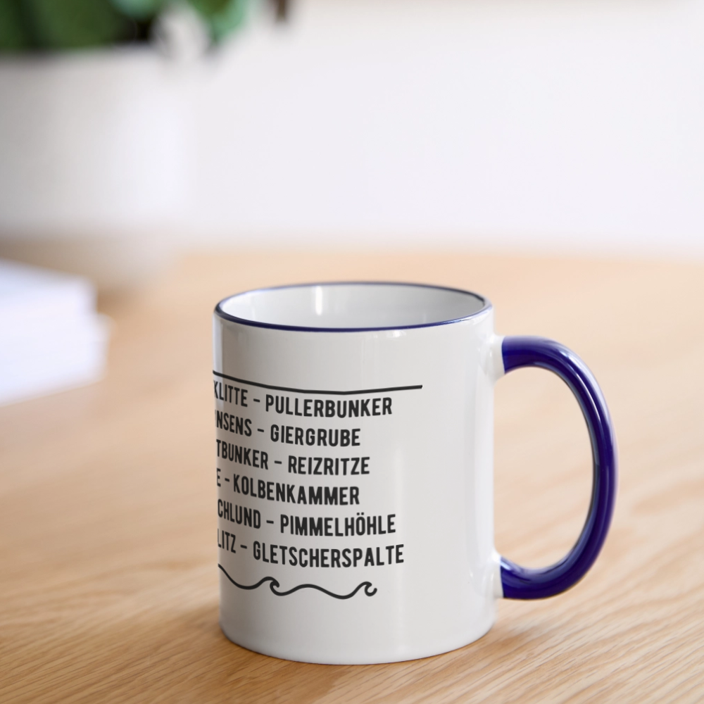 Muschi-Tasse - Weiß/Kobaltblau