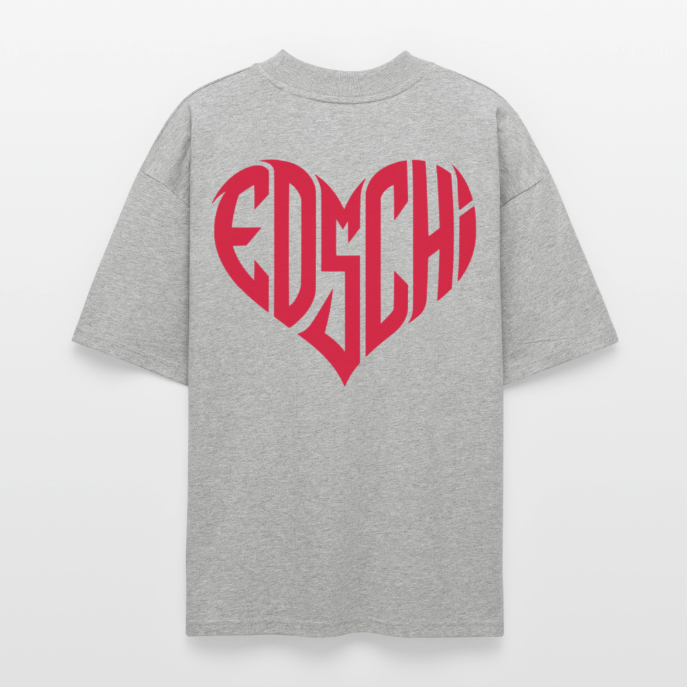 EDSCHI Oversized Unisex Bio T-Shirt Stick - Grau meliert