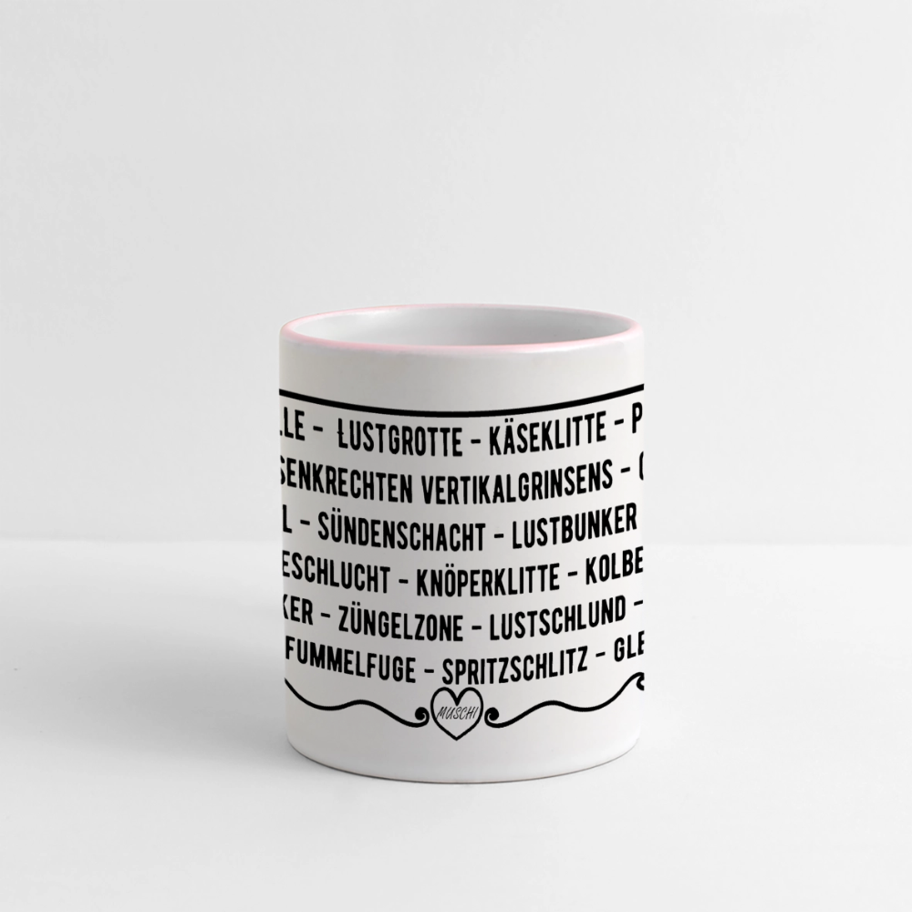 Muschi-Tasse - Weiß/Pink