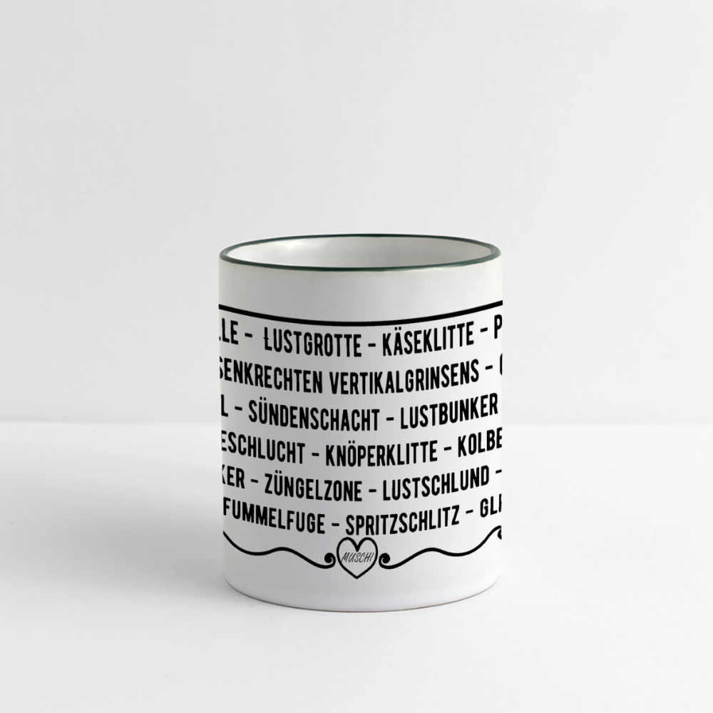 Muschi-Tasse - Weiß/Dunkelgrün