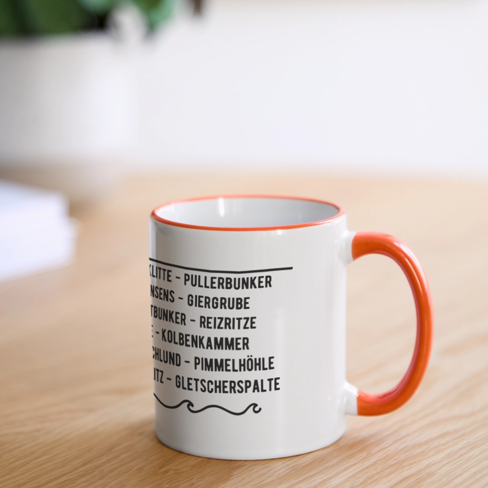 Muschi-Tasse - Weiß/Orange