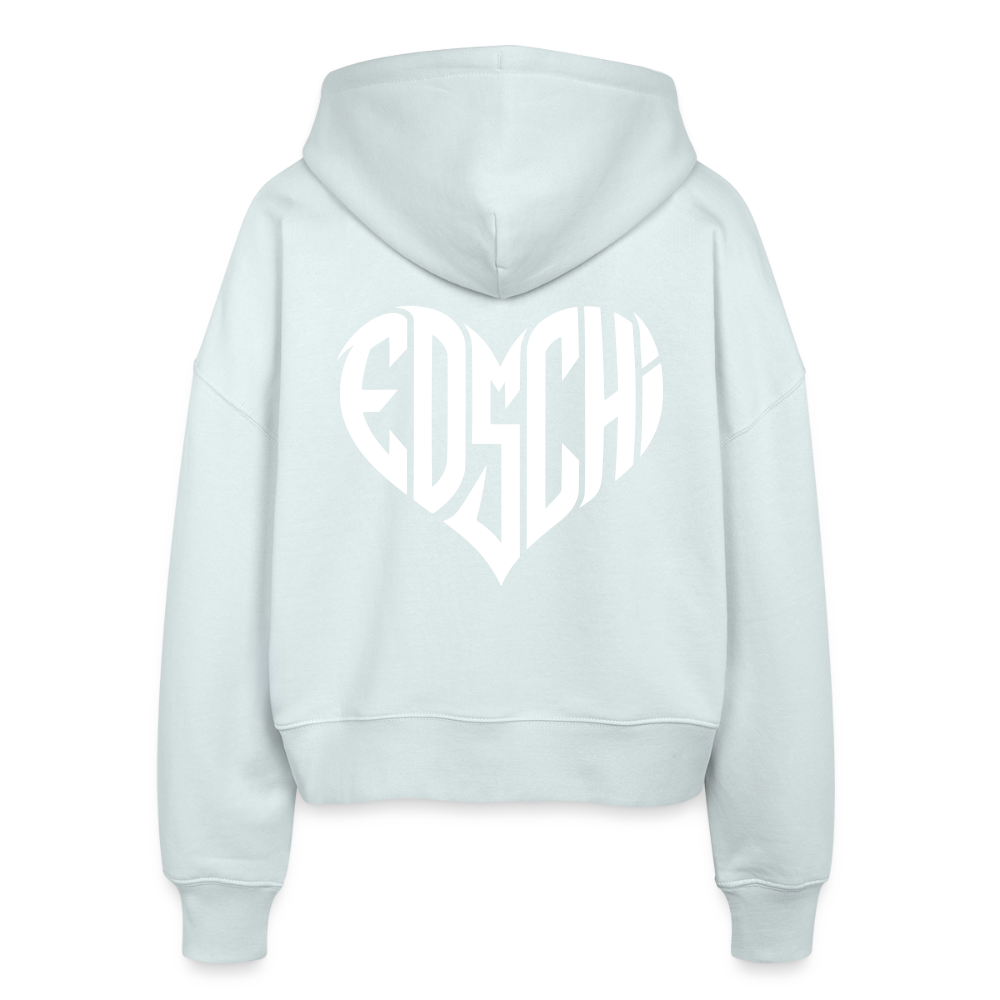 EDSCHI Frauen Bio Zip Hoodie Stick - Eisblau