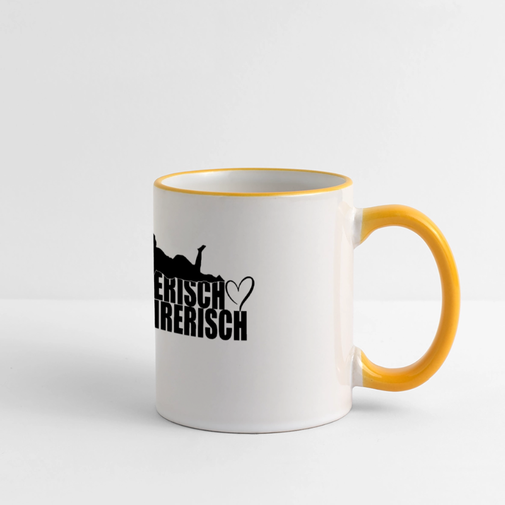 Verführungstasse - Weiß/Gelb