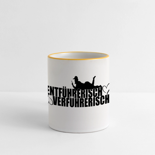 Verführungstasse - Weiß/Gelb