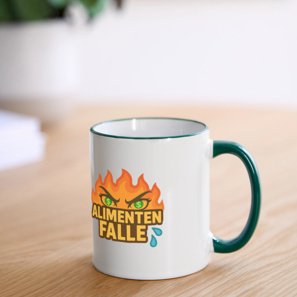 Alimentenfalle Tasse - Weiß/Dunkelgrün