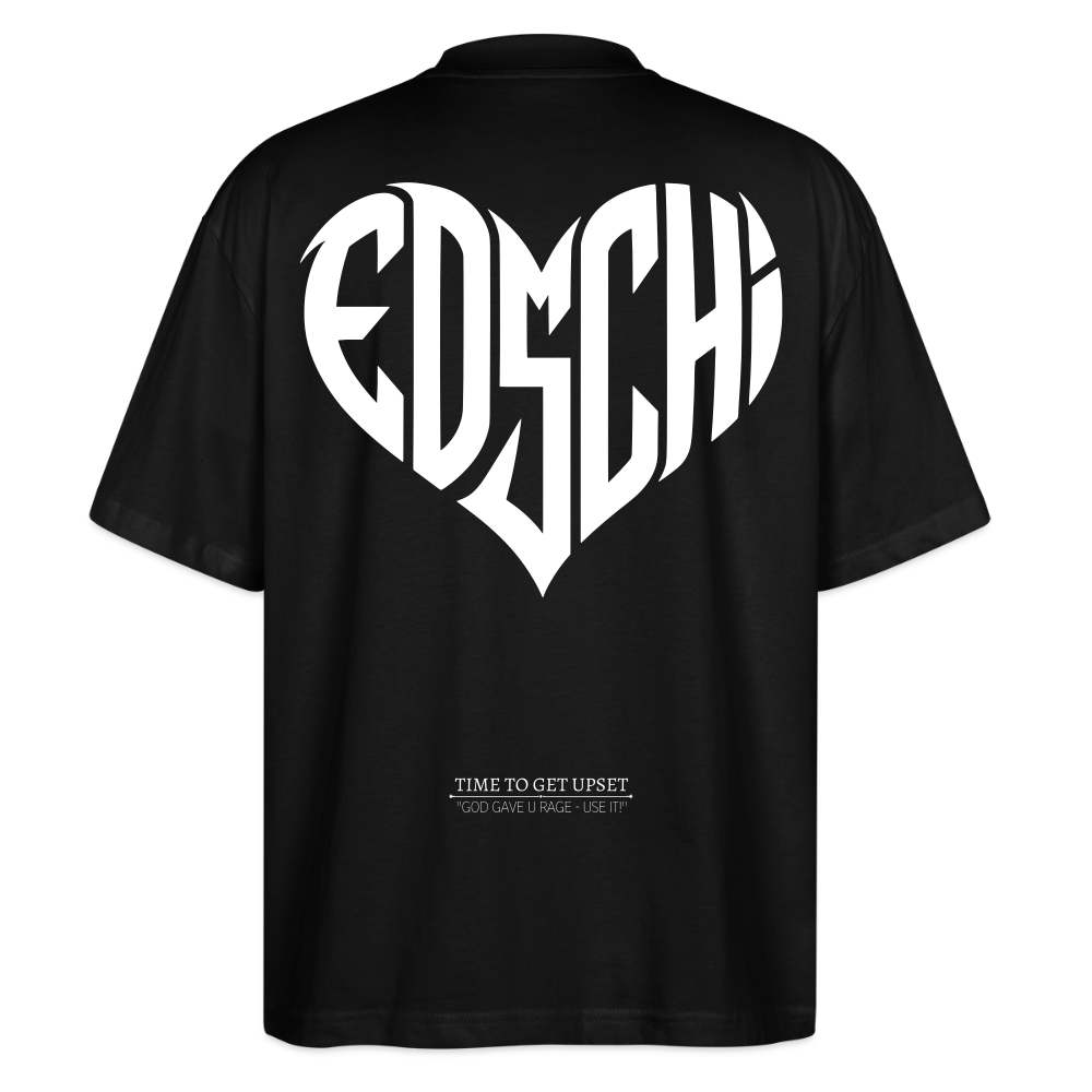 EDSCHI Oversized Unisex Bio T-Shirt Stick - Schwarz
