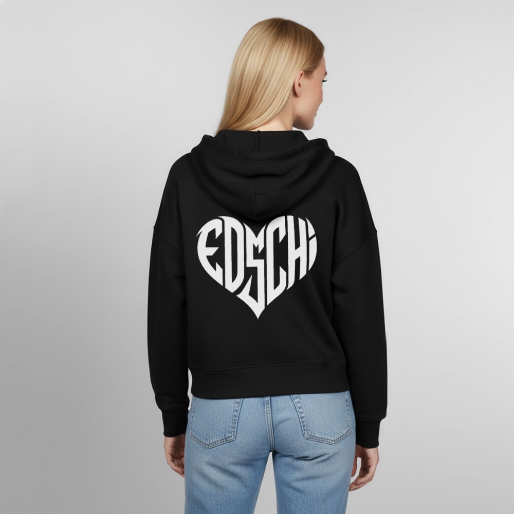 EDSCHI Frauen Bio Zip Hoodie Stick - Schwarz
