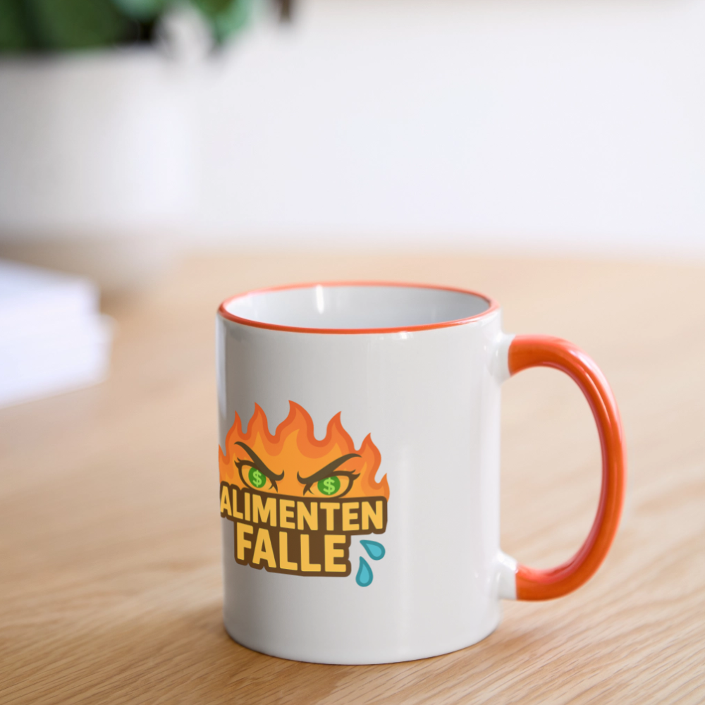 Alimentenfalle Tasse - Weiß/Orange