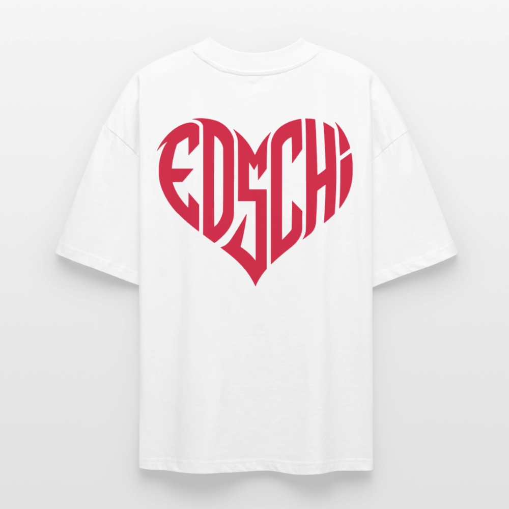 EDSCHI Oversized Unisex Bio T-Shirt Stick - Weiß
