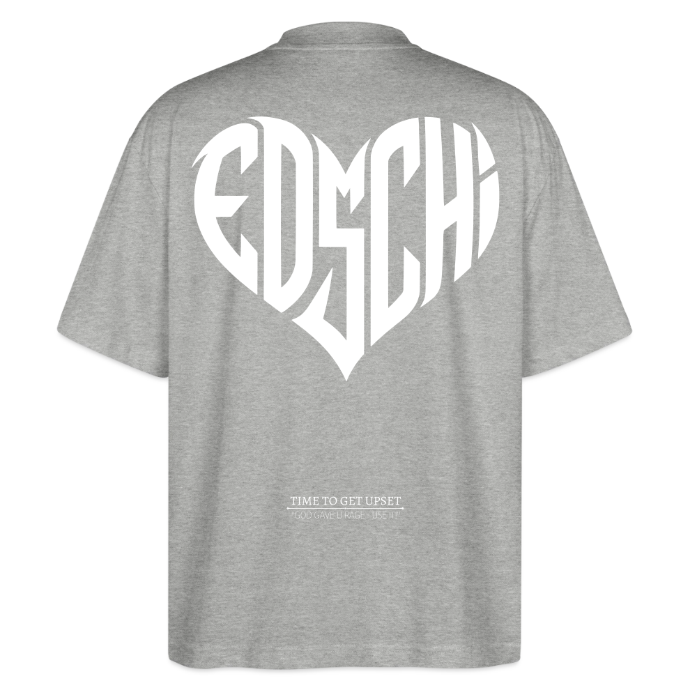 EDSCHI Oversized Unisex Bio T-Shirt Stick - Grau meliert