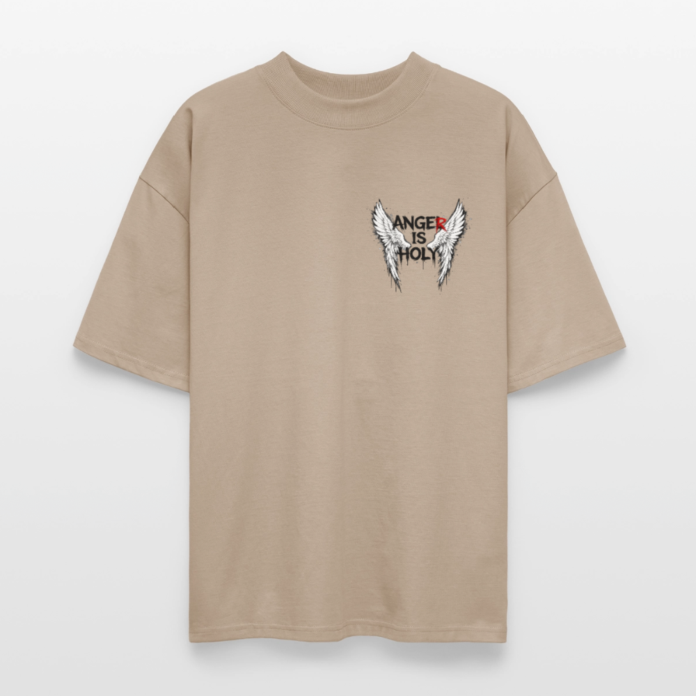 EDSCHI "ANGER IS HOLY" OVERSIZE T-SHIRT - Steingrau